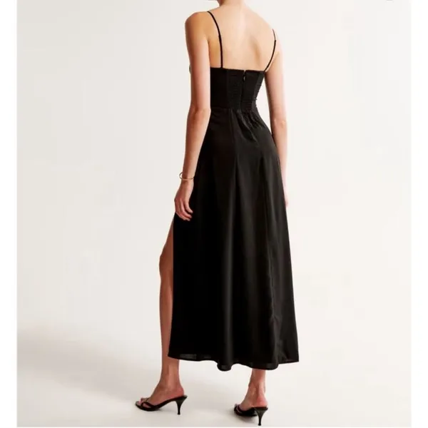 Abercrombie Black Satin Camille Maxi Dress NWT XXL - Image 5