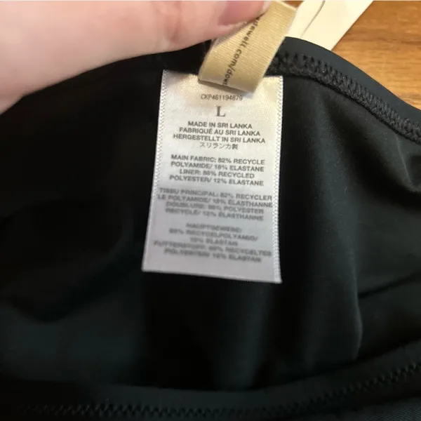 NWT Madewell Basic Women's Swim Bikini Bottom Solid Black Moderate Size L - Image 3