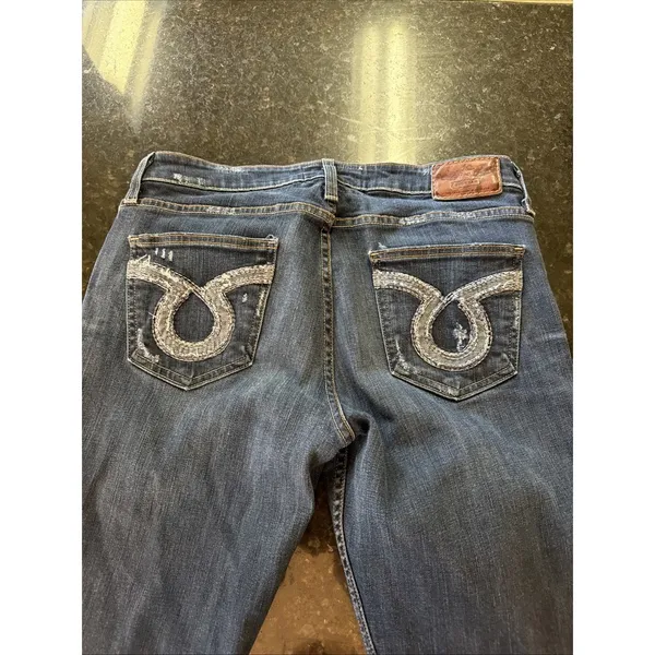 Big Star Nina Jeans Sz 30L Long‎ Dark Denim Distressing Straight Leg Western - Image 7