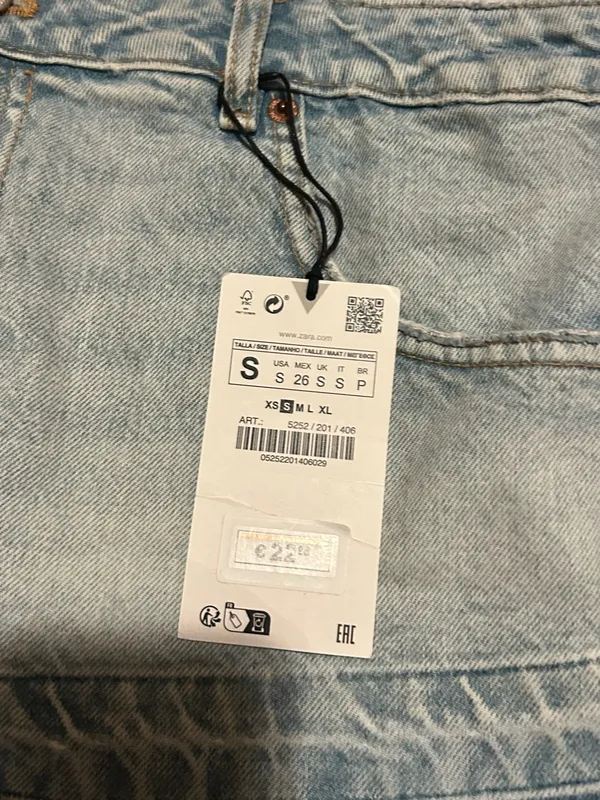 ZARA Light Wash Denim crop top - size small - Image 2
