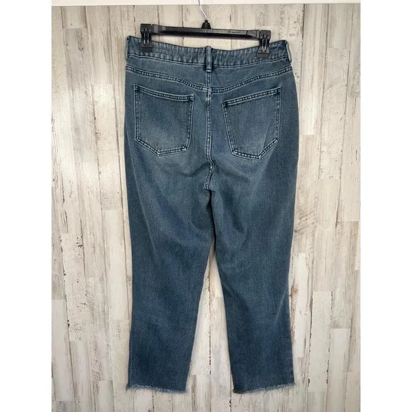 Pacsun Blue High-waisted Frayed Hem Classic Mom Jeans Size 28 100% Cotton - Image 5