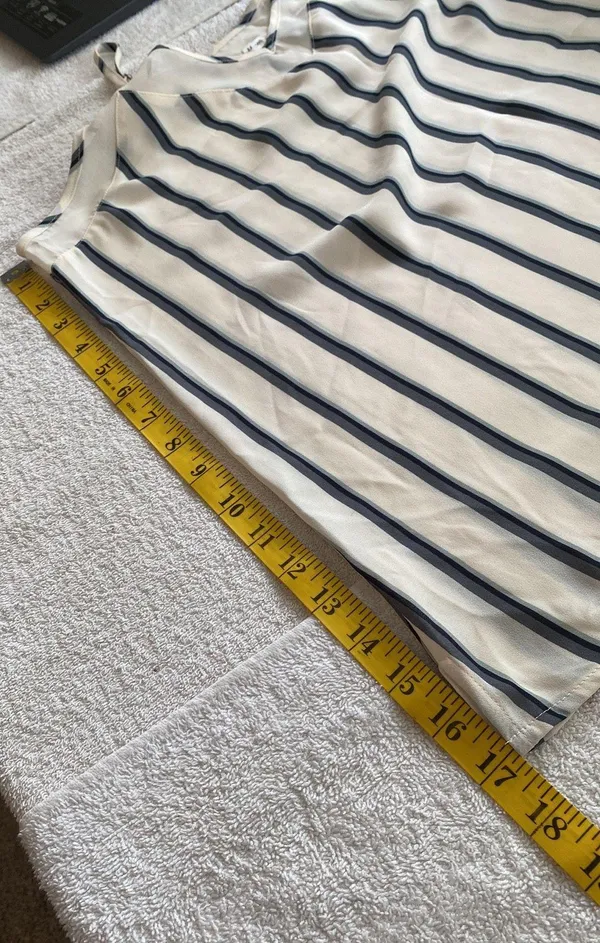 Maurice’s blouse adjustable spaghetti straps V-neckline stripes sheer Sz Med NWT - Image 2