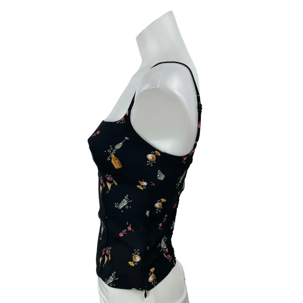 Reformation Grace Black Sleeveless Cami Camisole Bustier Crop Tank Top Size 4 - Image 2
