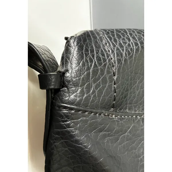 Juicy Couture Black Pebbled Hobo Shoulder Bag Gold Chain Pink Interior - Image 11
