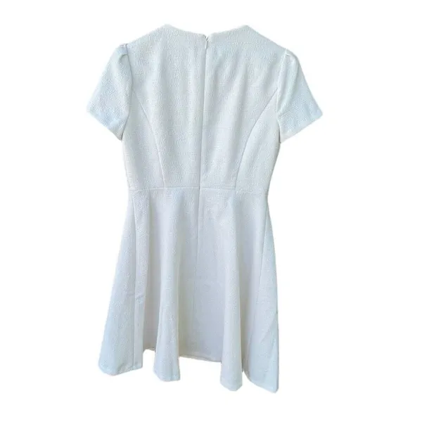 Andrew Marc size 4 white nubby dress. Gold tone buttons. - Image 3