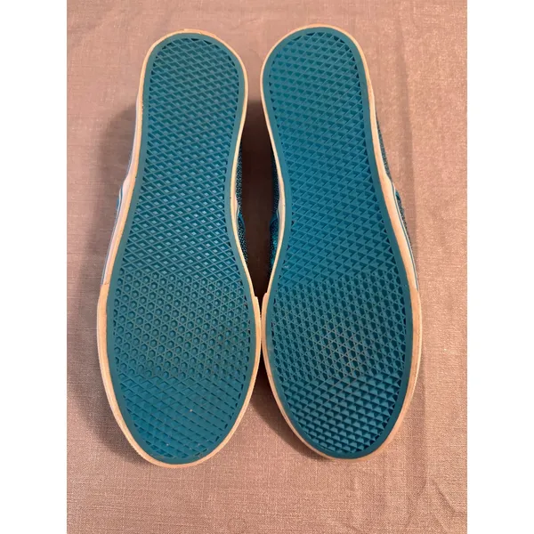 Vans Authentic Lo Pro Turquoise Blue Sequin Sneakers Womens 9.5 Mens‎ 8 Low Top - Image 7