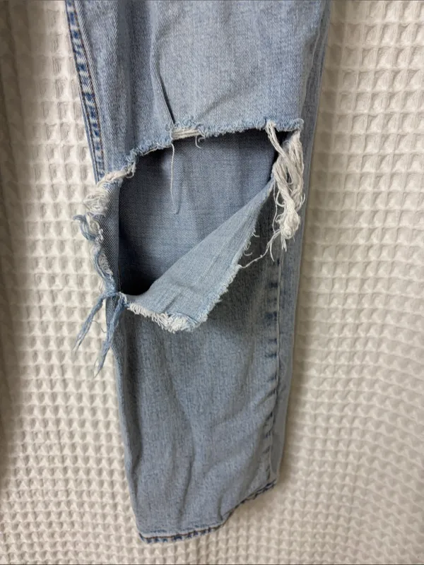Abercrombie & Fitch The Ankle Straight Ultra High Rise Jeans 29/8 Distressed - Image 4