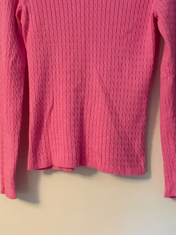 Lilly Pulitzer pink cable knit long sleeve sweater size medium preppy classic - Image 6