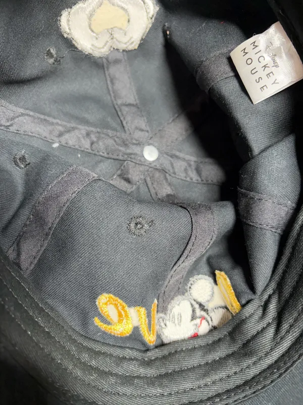 Disney Mickey Mouse Embroidered Love Heart Black Adjustable Hat - Image 6