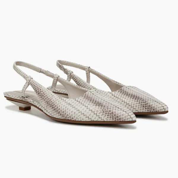 NEW FRANCO SARTO Palmira Slingback Pointed Toe Pump Color: Grey Snake Print - Image 2