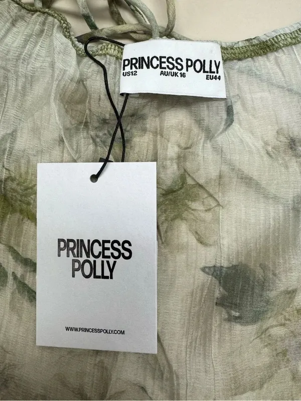 NEW Princess Polly Mauro Green Tie Halter Top Women’s 12 - Image 3