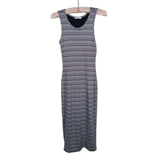 Marine Layer Ribbed Striped Midi Tank Dress Size XS Gray Coastal Resort Casual - Image 3