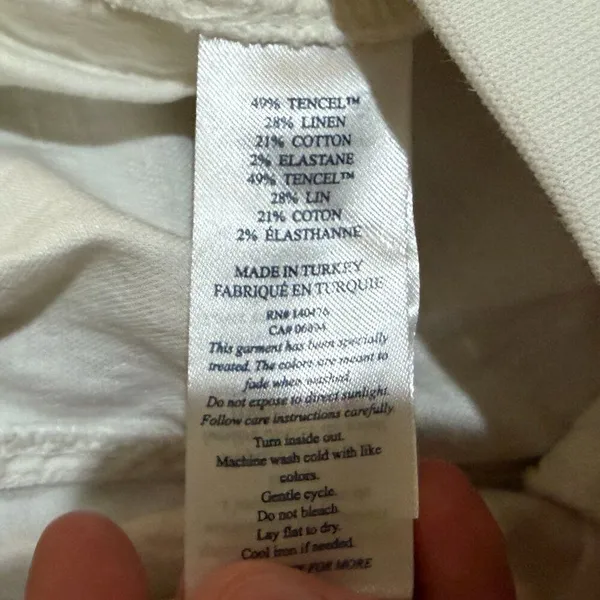 Faherty Size S Small Arlie Day Pant Joggers White Linen Blend - Image 9