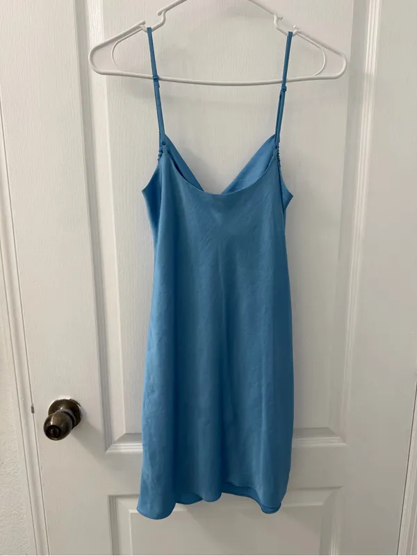 Aritzia Allusion Light Blue Mini Dress (Size S) - Image 9