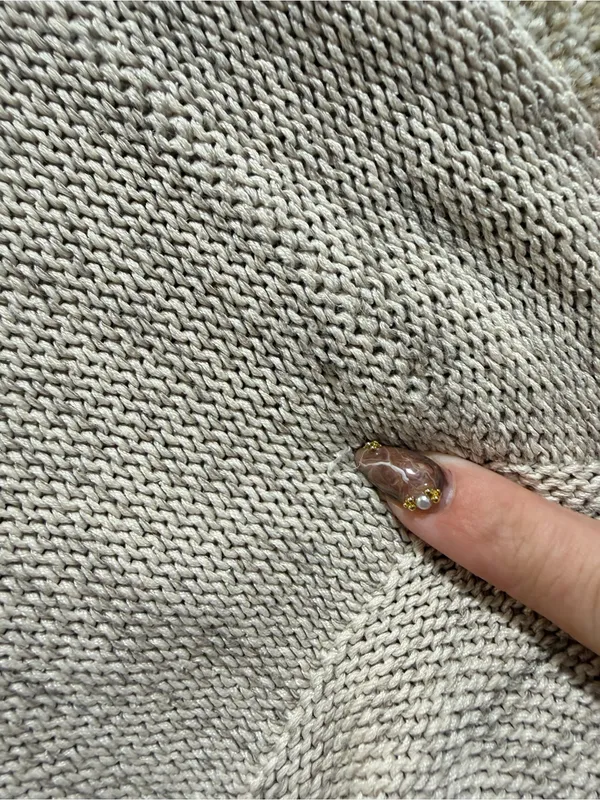 Neutral knit silk linen cardigan open front minimalist marled made in italy Flaw - Image 4