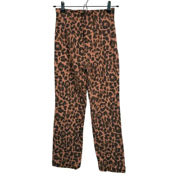 Reformation Marlon High Rise Leopard Print Pants Womens Size 0 Cheetah Statement - Image 3