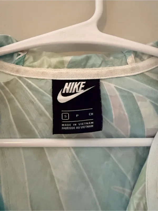 Nike Tropical Floral Cropped Windbreaker Jacket Women’s Small Hooded - Image 4