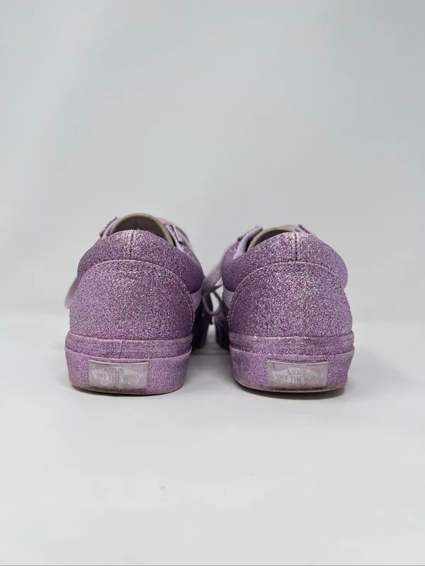 Vans Old Skool Lavender Purple Glitter Canvas Low Skate Sneakers Size 7 - Image 8