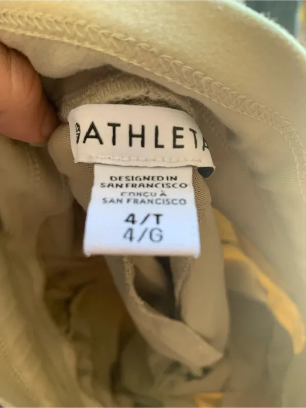 Athleta Light Beige Womens Drawstring Joggers Athletic Size 4/T Bottoms - Image 3