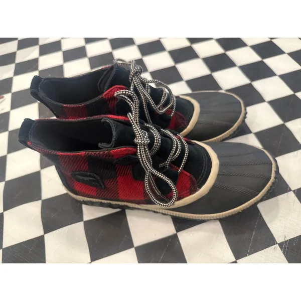 Sorel winter insulated Red Buffalo Plaid Waterproof Duck Boots size 10 Women's - Image 3