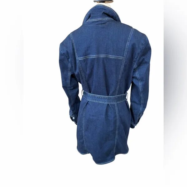 Anthropologie Pilcro Dark Blue Denim Blazer dress size‎ medium - Image 4