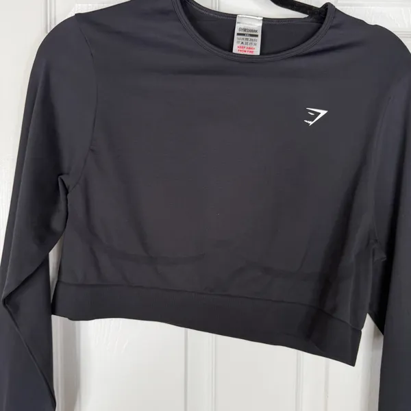 Sz XXL Gymshark Black Seamless Long Sleeve Cropped Top NWOT - Image 4