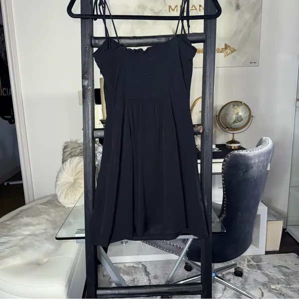 Aritzia Wilfred Fable Dress Black Mini Bustier Sweetheart Tie Strap Women's 0 - Image 12
