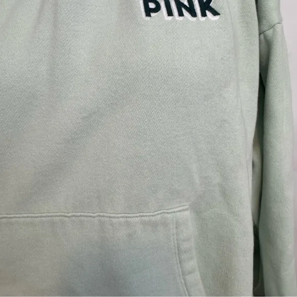 Victoria’s Secret PINK Mint Green Ski Aspen Campus Hoodie Large - Image 3