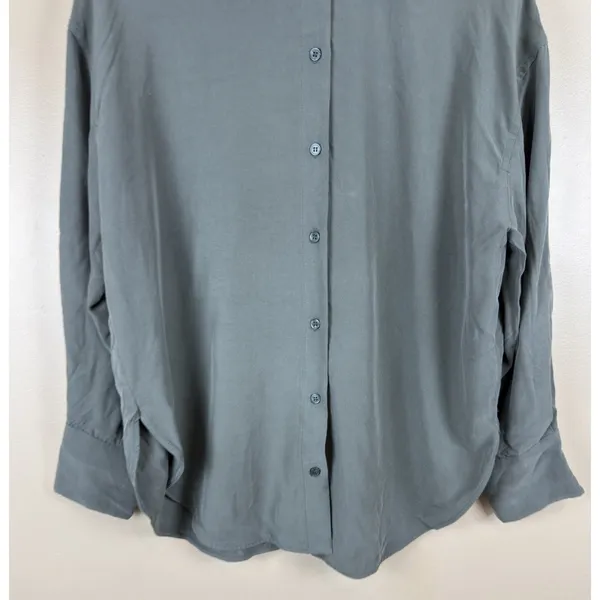 Zara XS Women’s Oversized Green Button-Down Shirt Long Sleeve - Image 2