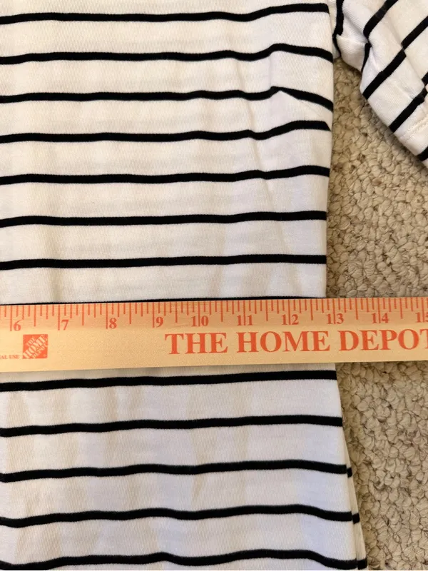 J Crew Black White Striped‎ Knit Sheath Dress Small - Image 6