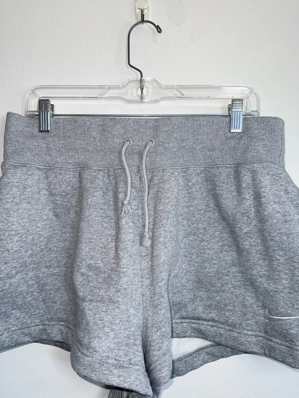 Nike Phoenix Fleece High Waisted 2” Loose Fit Shorts Light Gray - Image 4