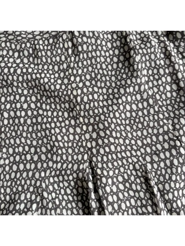 Charter Club Brown Cream Printed Pleated Midi 100% Silk Skirt Lined Flowy Sz 6 - Image 4