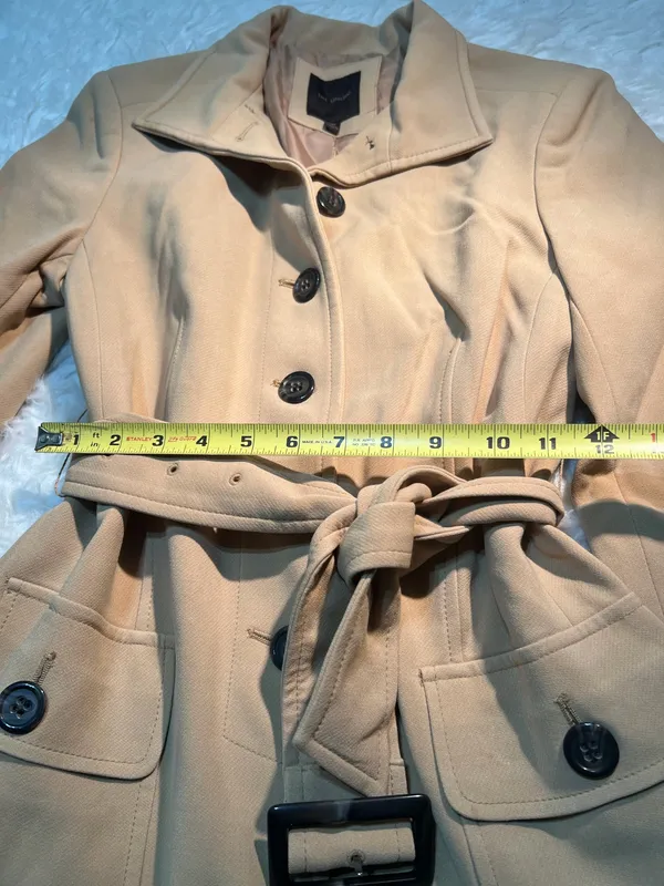 The Limited Tan Trench Coat with Buckle belt Size XS - Image 8