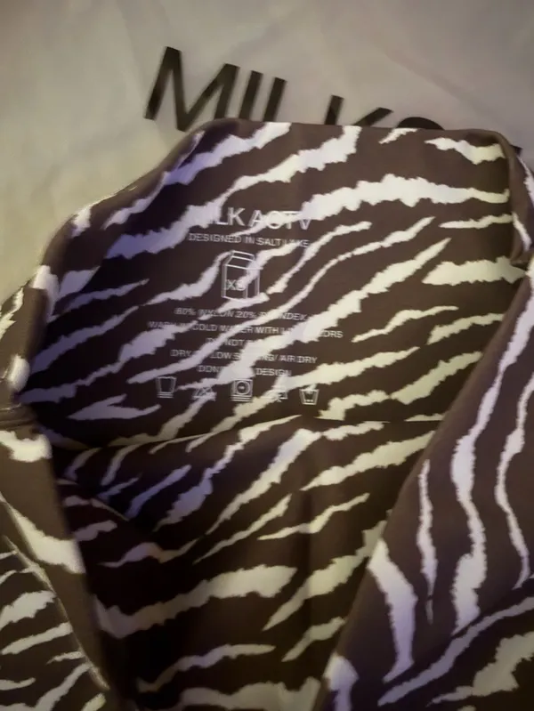 Milk ACTV Zebra Print Biker Shorts Size XS - Image 5