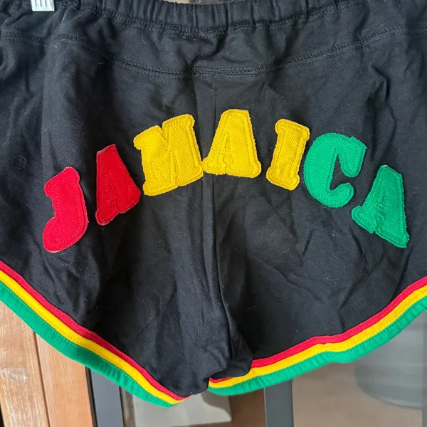 Vintage Y2K Jamaica One love embroidered booty shorts micro low rise rasta flag - Image 5