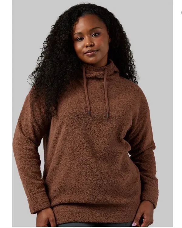 32 degrees Women's Brown Fleece Hooded Jacket - Image 3
