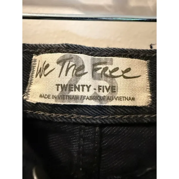 We The Free Free People Black High Rise Distressed Denim Cut Off Shorts 25 - Image 2