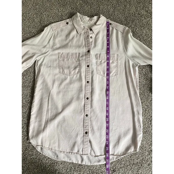 Express Casual Button Down Shirt Blush Pink Size Small - Image 6