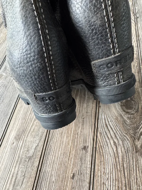 Sorel Gray boots Leather Lace Up wedge 8.5 - Image 3