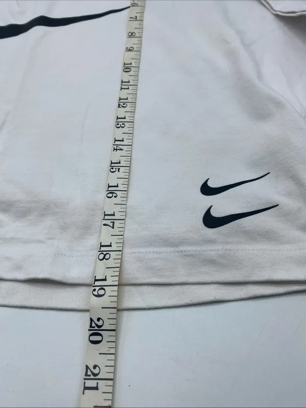 Nike White Cropped Double Swoosh Logo Oversized T-Shirt Womens CJ3764 XL extra L - Image 4