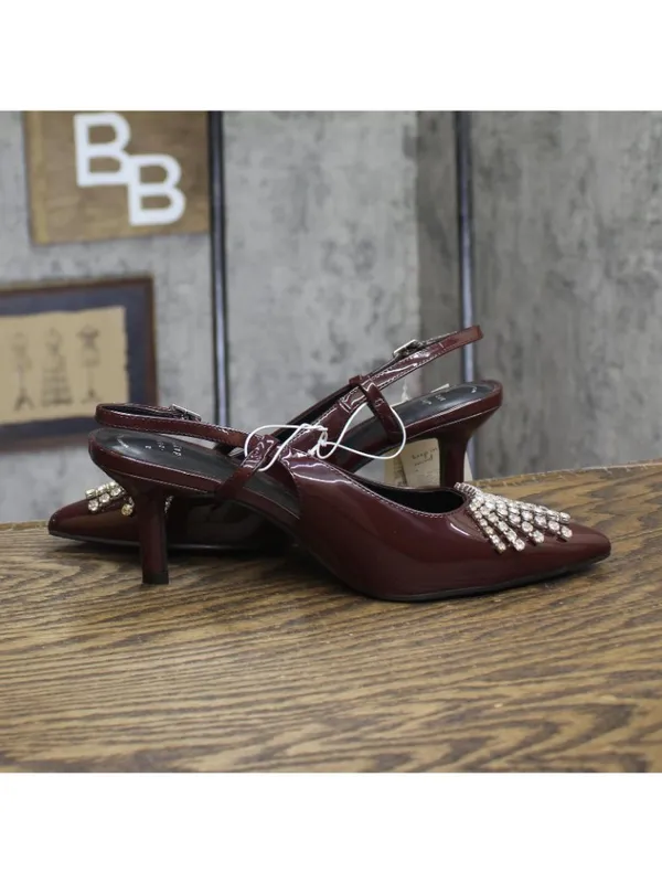 NWT A New Day Womens Serafina Heels Rhinestone 94661783 Burgundy Red 7.5M - Image 7