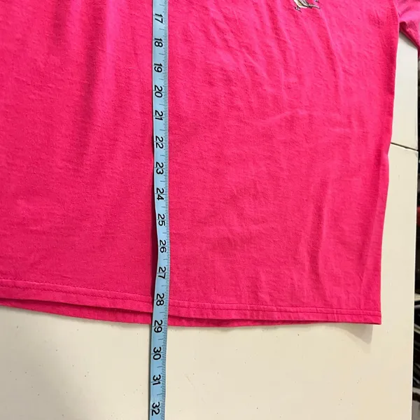 Jerzees Vintage 90s Pink Dog Garden Graphic Cotton Short Sleeve Tee Size Large - Image 9