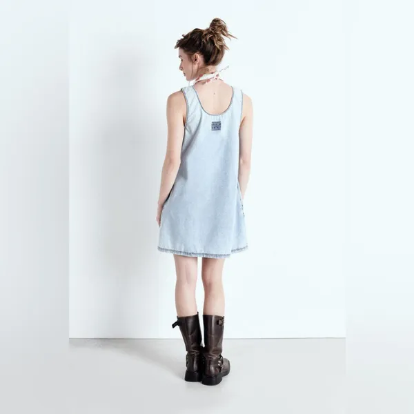 American Vintage NWT PAYBOU DRESS - BLUE SNOW S - Image 4