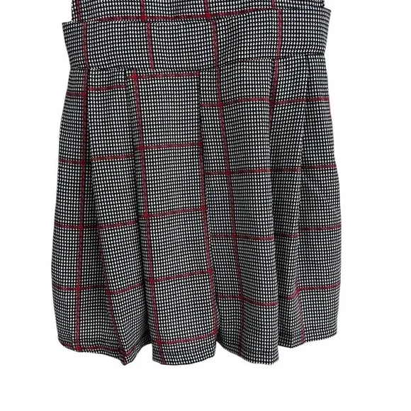 Missguided Playsuit Romper Black White Houndstooth Plaid Dark Academia Size‎ 10 - Image 3