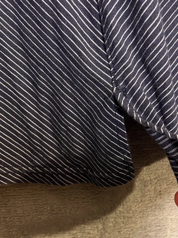 Royal‎ Robbins Striped Long Sleeve Top Size S Blue White Hi Low Hem normcore - Image 3