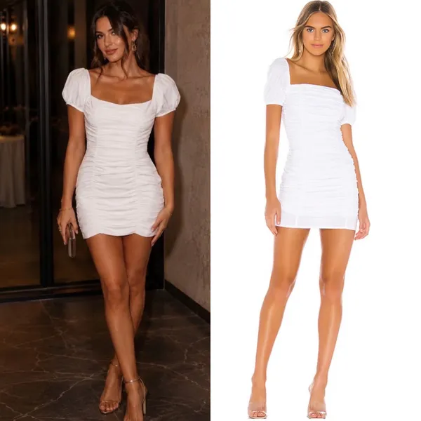 superdown Rumor Ruched Mini Dress White Size XS - Image 2