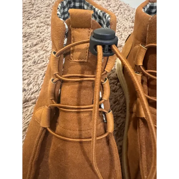 Women's Brown Ankle Boots Size 39 (Fits Like 8) Lace Up Toggle Chukka Style - Image 7