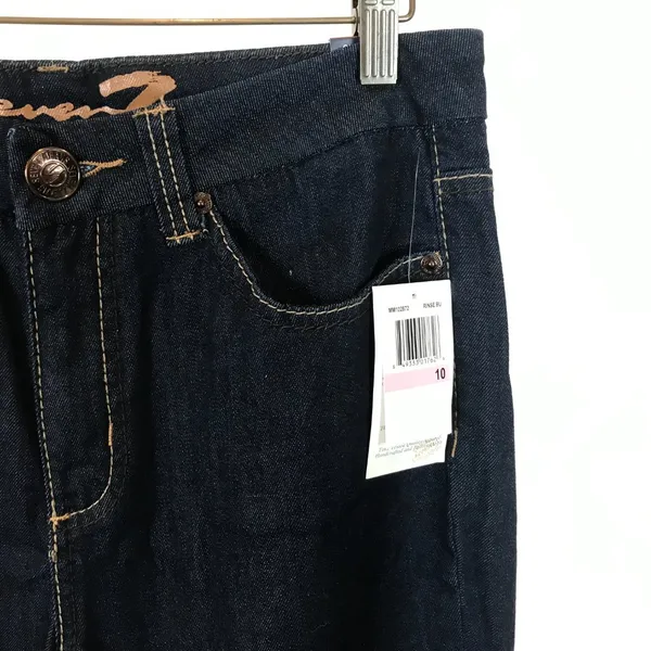 NWT Womens Size 10 10x32 1/2 Seven7 Slimming Boot Cut Indigo Blue Denim Jeans - Image 2
