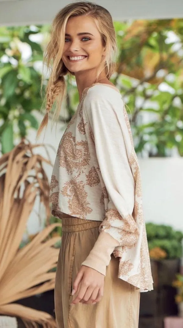 Free People LARGE True Perfection Tee in Almond Milk NWT - Image 7