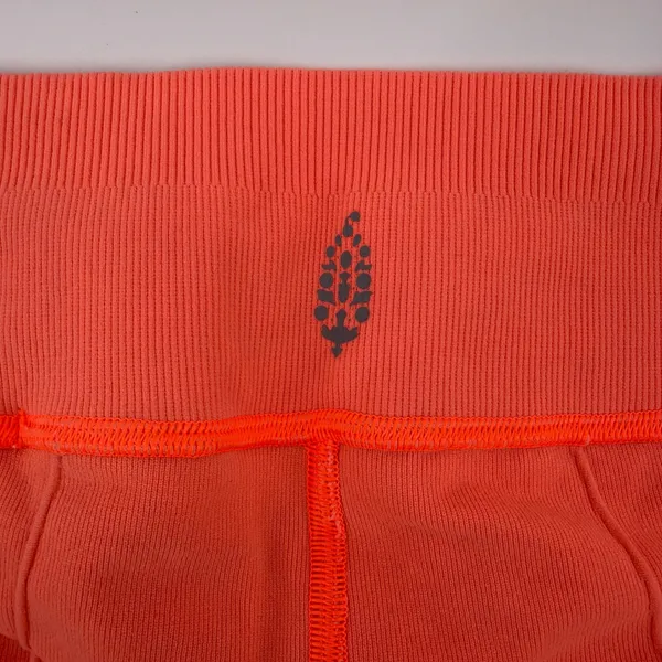 FP Movement Good Karma Ribbed High Rise Bike Shorts XS S Neon Coral Orange Yoga - Image 3